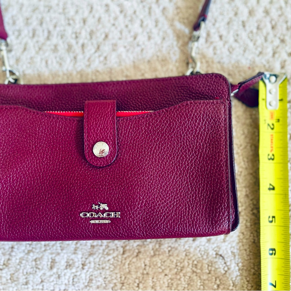 Coach RARE Plum/Fuchsia Leather Crossbody Bag - Picture 2 of 15